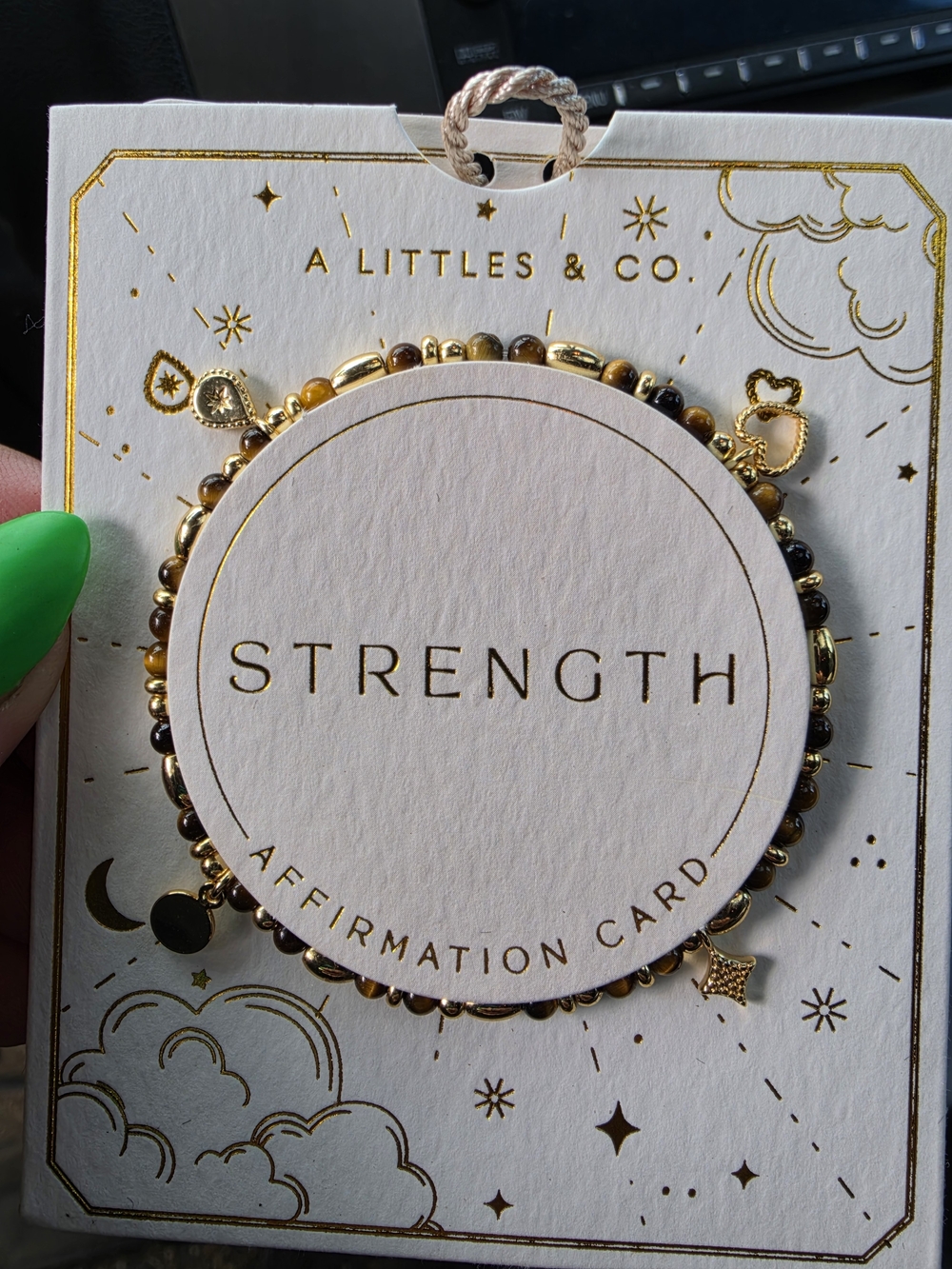 A Littles & Co. Luck bracelet with affirmation card #lucky #affirmation
